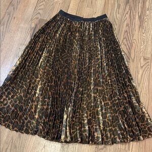 J.Crew Leopard Print Accordion Pleated Skirt, sz 4